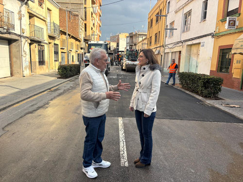 reasfaltado de la calle Trinidad